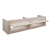 Hängeschrank für Wohnwagen aus hellem Holz, 120cm x 30cm x 30cm, mit zwei klappbaren Regalen für zusätzlichen Stauraum und funktionales Design