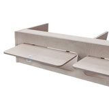 Hängeschrank aus hellem, robustem Holz mit zwei klappbaren Regalen, ideal für Wohnwagen, Maße 120cm x 30cm x 30cm, modernes Design