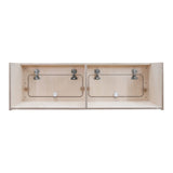 Hängeschrank für Wohnwagen aus hellem Holz, 100cm x 30cm x 30cm, mit zwei Fächern und stabilen Metallbeschlägen für sicheren Halt