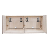 Hängeschrank für Wohnwagen in hellem Holz, 80cm x 30cm x 30cm, mit zwei Fächern und stabilen Metallbeschlägen, ideal für platzsparende Aufbewahrung