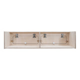 Hängeschrank für Wohnwagen in hellem Holz, 100cm x 25cm x 25cm, mit zwei Fächern und stabilen Metallbeschlägen für einfache Montage
