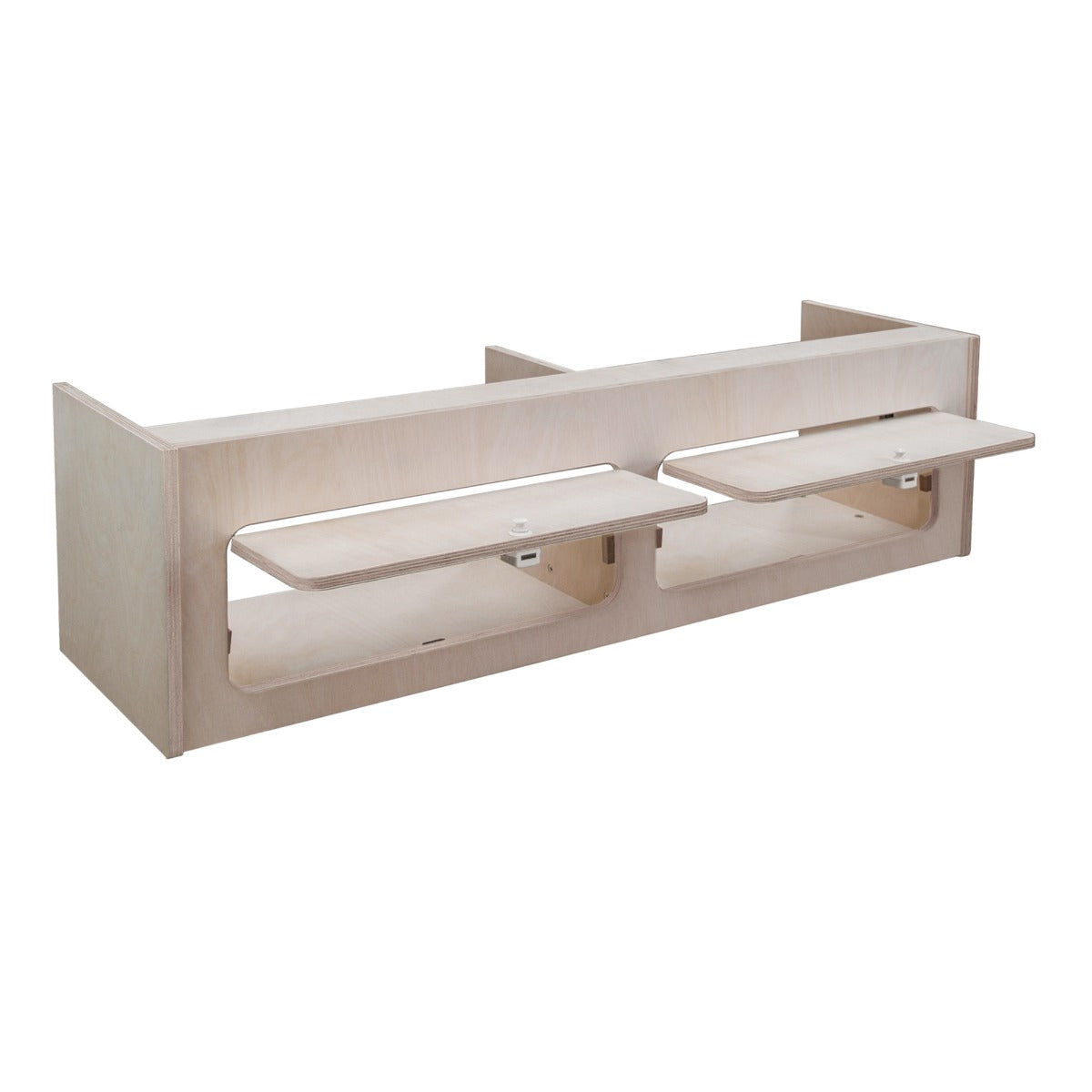 Hängeschrank für Wohnwagen aus hellem Holz, 100cm x 25cm x 25cm, mit zwei praktischen Ablageflächen und modernem, minimalistischen Design