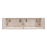Hängeschrank für Wohnwagen in hellem Holz, 80cm x 25cm x 25cm, mit zwei Fächern und stabilen Metallbeschlägen für sicheren Halt