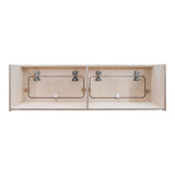 Hängeschrank für Wohnwagen in hellem Holz mit schwarzem Rand, 120cm x 35cm x 35cm, bietet zwei Fächer und stabile Metallbeschläge