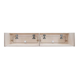 Hängeschrank für Wohnwagen in hellem Holz mit schwarzem Rand, 120cm x 25cm x 25cm, bietet zwei Fächer und stabile Metallbeschläge für sicheren Halt
