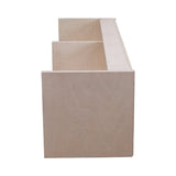 Hängeschrank aus hellem Holz mit schwarzem Rand, 120cm x 25cm x 25cm, bietet drei Fächer für optimalen Stauraum im Wohnwagen