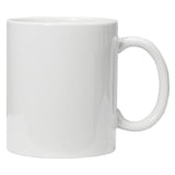 Weißer Keramikbecher mit glänzender Oberfläche, ideal für Sublimationsdruck, perfekt für personalisierte Designs und Geschenke