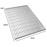 Verzinkter Gitterrost in rechteckiger Form, 1000mm x 800mm, mit gleichmäßigen, stabilen Streben und einer Höhe von 3cm, ideal für industrielle Anwendungen