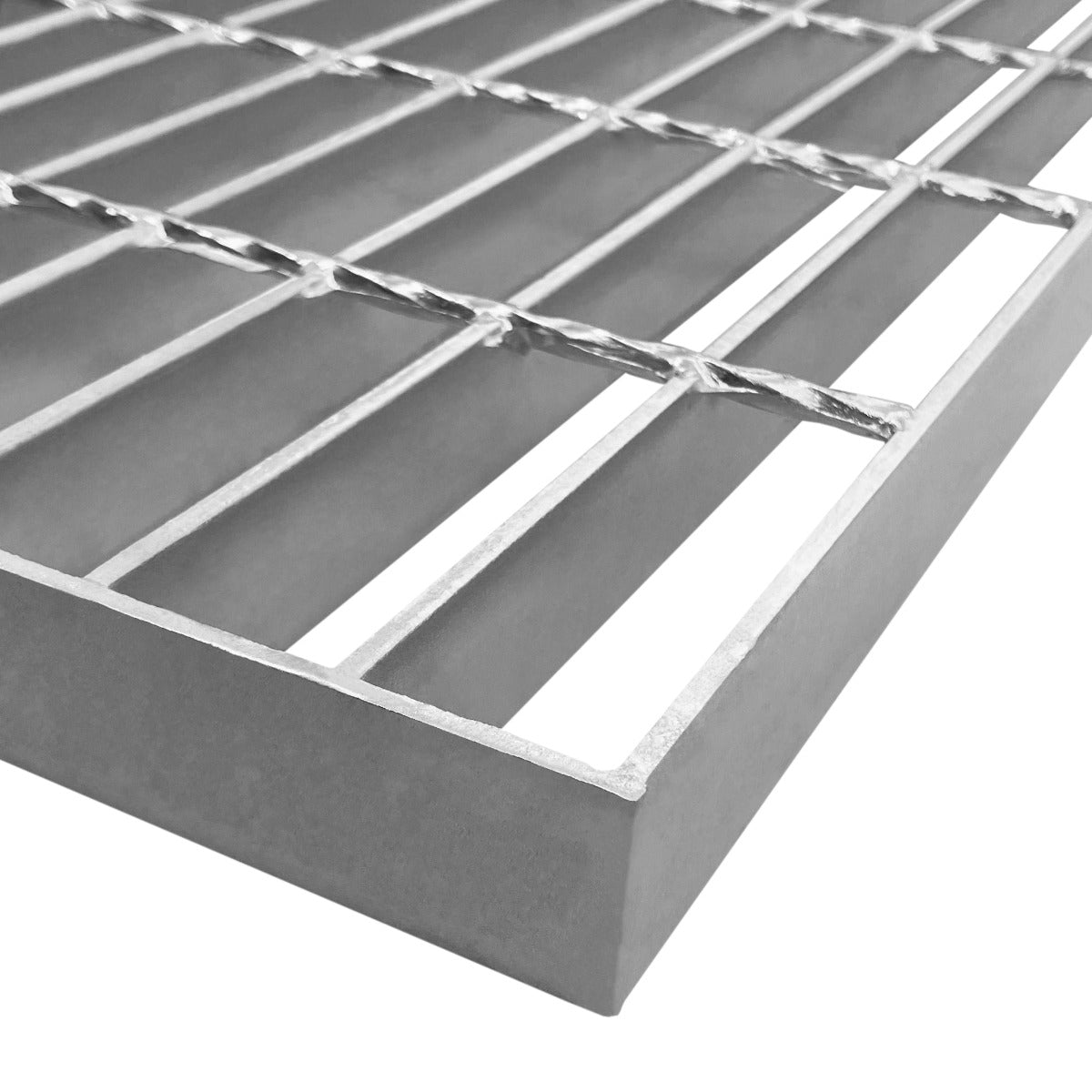 Verzinkter Gitterrost in rechteckiger Form, 1000mm x 600mm, mit robusten, rutschfesten Querstreben und glatter, silberner Oberfläche