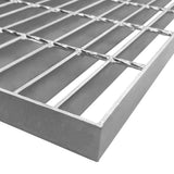 Verzinkter Gitterrost in rechteckiger Form, 1000mm x 600mm, mit robusten, rutschfesten Querstreben und glatter, silberner Oberfläche
