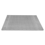 Verzinkter Gitterrost in rechteckiger Form, 1000mm x 600mm, mit gleichmäßigen, stabilen Streben und silberner, glänzender Oberfläche