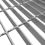 Verzinkte Gitterroste in rechteckiger Form, 1000mm x 500mm, mit robusten, glänzenden Metallstreben und gleichmäßiger, stabiler Struktur