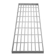 Verzinkter Gitterrost in rechteckiger Form, 800mm x 270mm, mit gleichmäßigen, stabilen Streben und silberner, glänzender Oberfläche