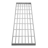 Verzinkter Gitterrost in rechteckiger Form, 800mm x 240mm, mit gleichmäßigen, stabilen Streben und silberner, glänzender Oberfläche