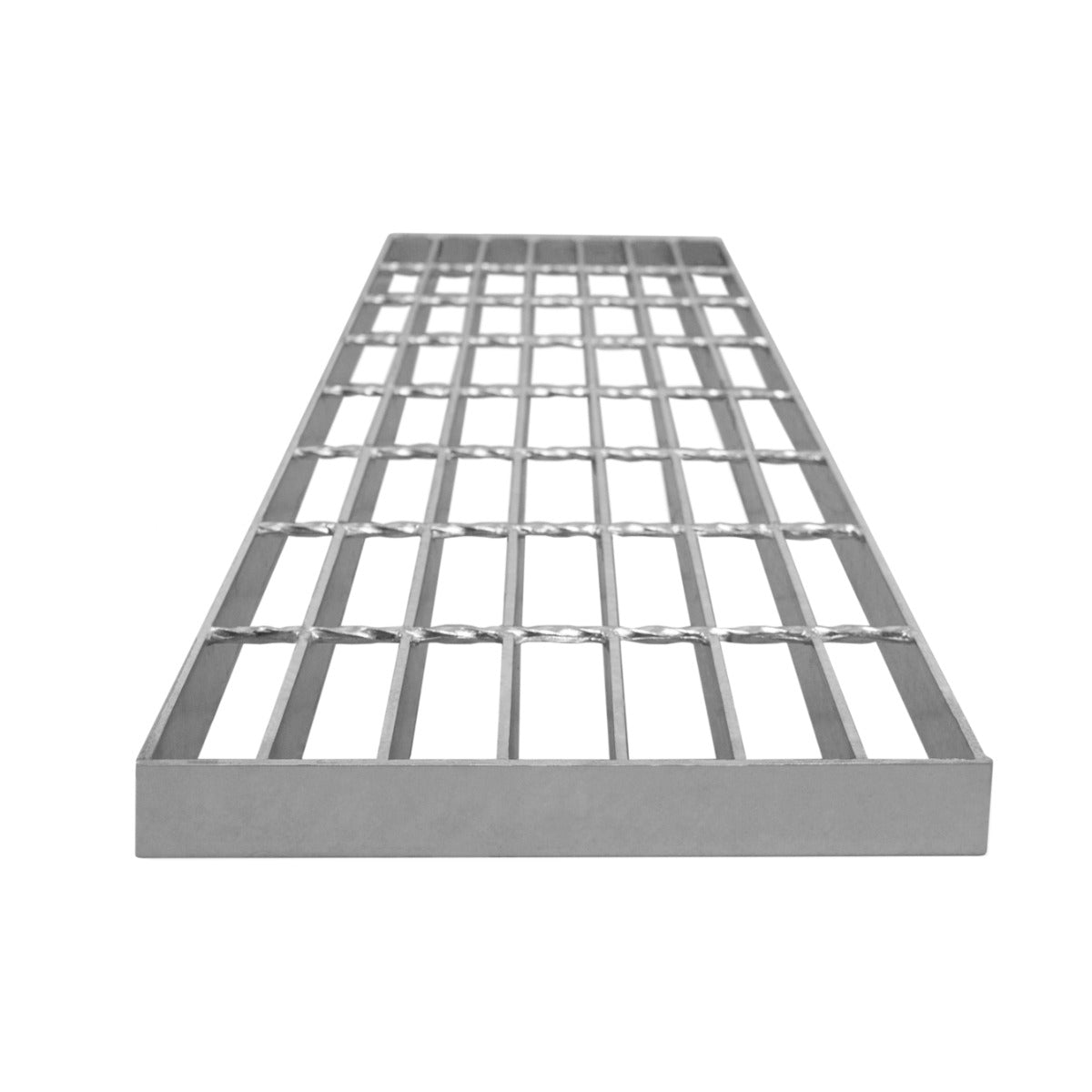 Verzinkter Gitterrost in rechteckiger Form, 800mm x 240mm, mit gleichmäßigen, stabilen Streben und glatter, silberner Oberfläche für hohe Belastbarkeit