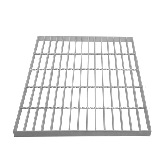 Verzinkter Gitterrost in quadratischer Form, 500mm x 500mm, mit stabilen, gleichmäßigen Stäben und glatter, silberner Oberfläche für Langlebigkeit und Sicherheit