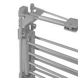 Elektrischer beheizter Wäscheständer in modernem, grauem Design mit stabilen Aluminiumrohren und praktischen, verstellbaren Halterungen für effizientes Trocknen