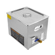 Ultraschallreiniger T-Mech mit 10L Edelstahlbehälter, glänzender Oberfläche, abnehmbarer Deckel und Wasseranschluss für effektive Reinigung