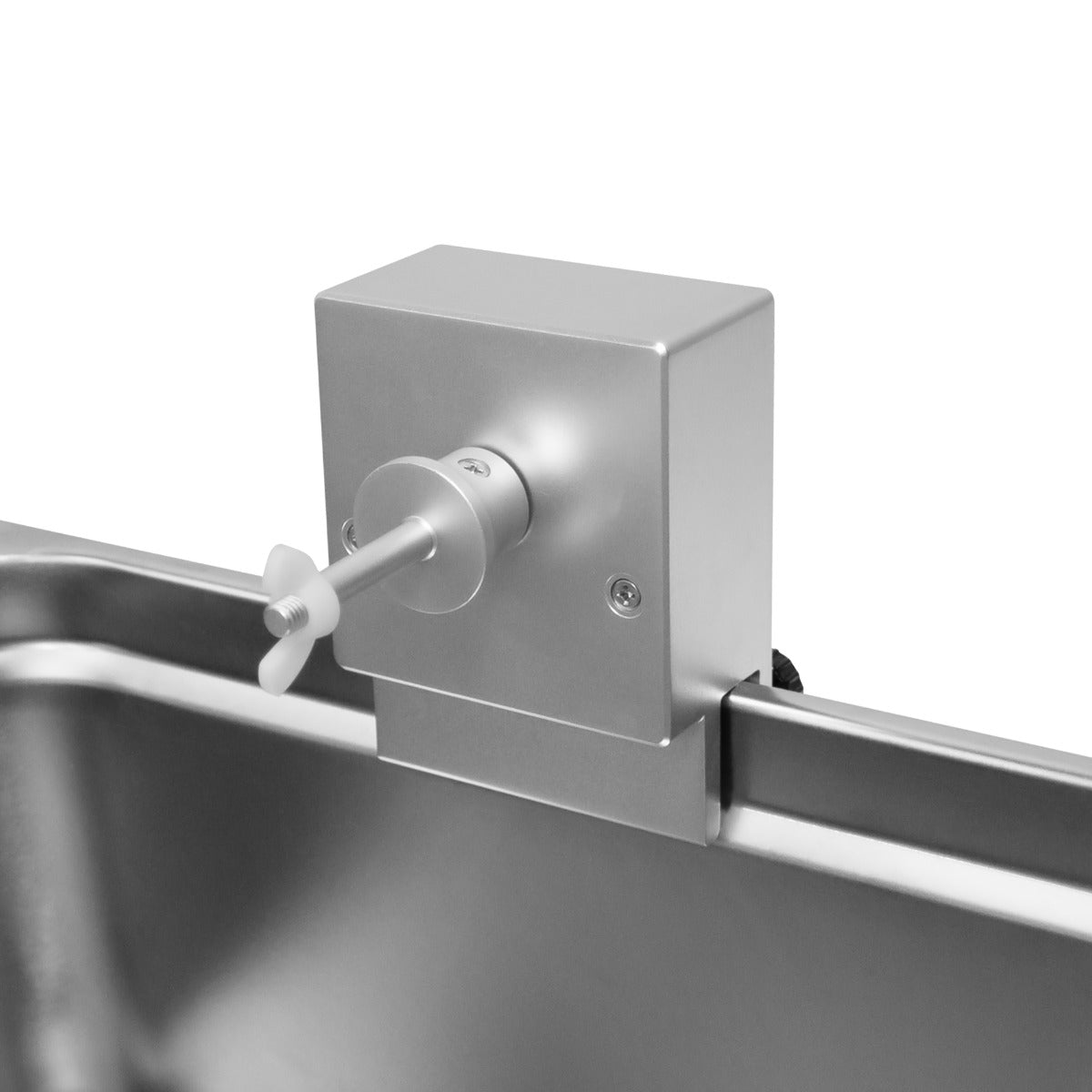 Ultraschall-Schallplattenreiniger mit silbernem Gehäuse, präziser Steuerung und robustem Design, ideal für die gründliche Reinigung von Schallplatten