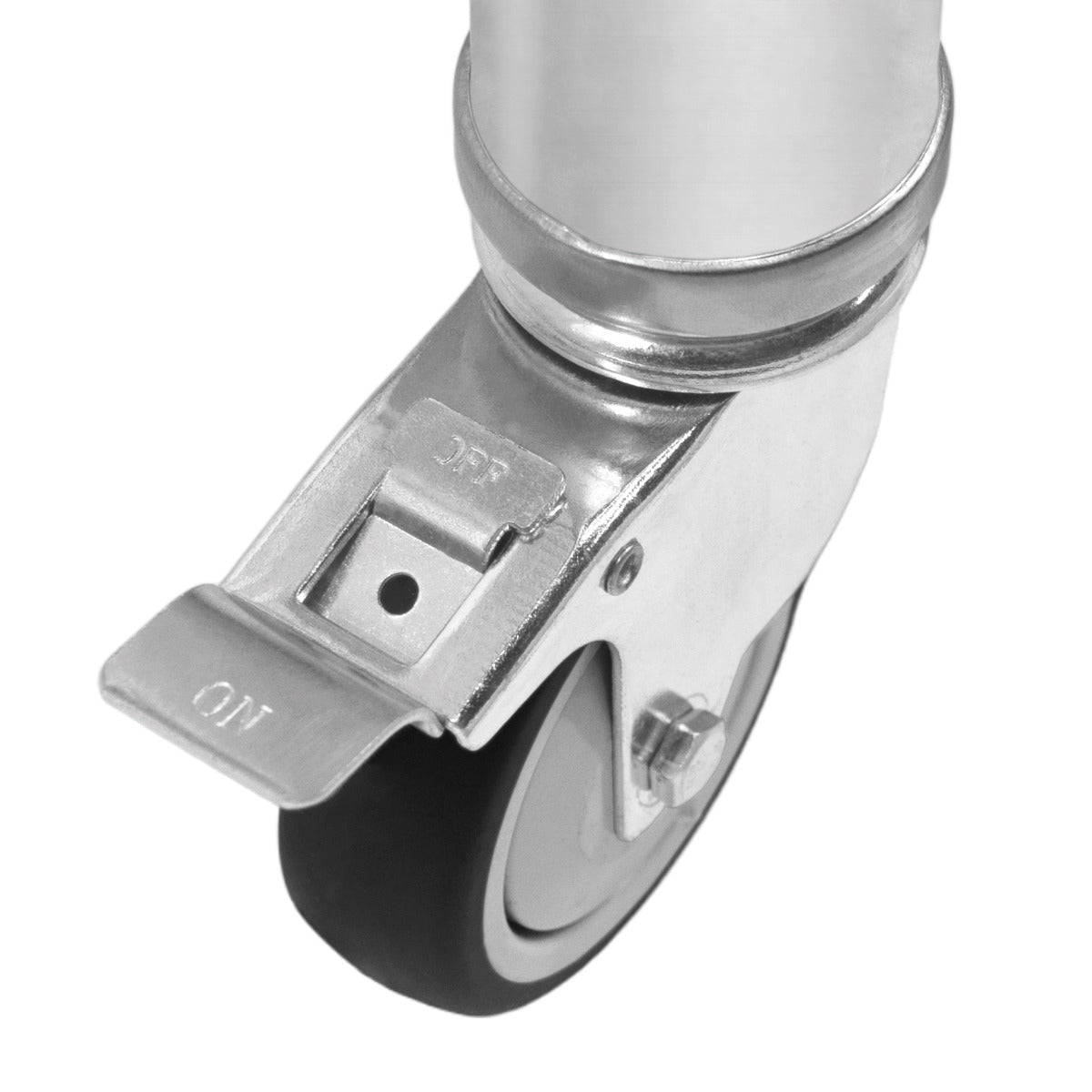 Robuster Edelstahl-Arbeitstisch mit stabilen Rollen, glänzender Oberfläche und präziser Verarbeitung, ideal für Küchen und Werkstätten