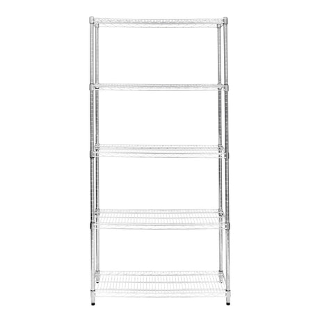Hochwertiges Drahtregal in Silber, 35cm x 90cm x 180cm, mit fünf stabilen, offenen Regalböden für optimale Lagerung und Organisation