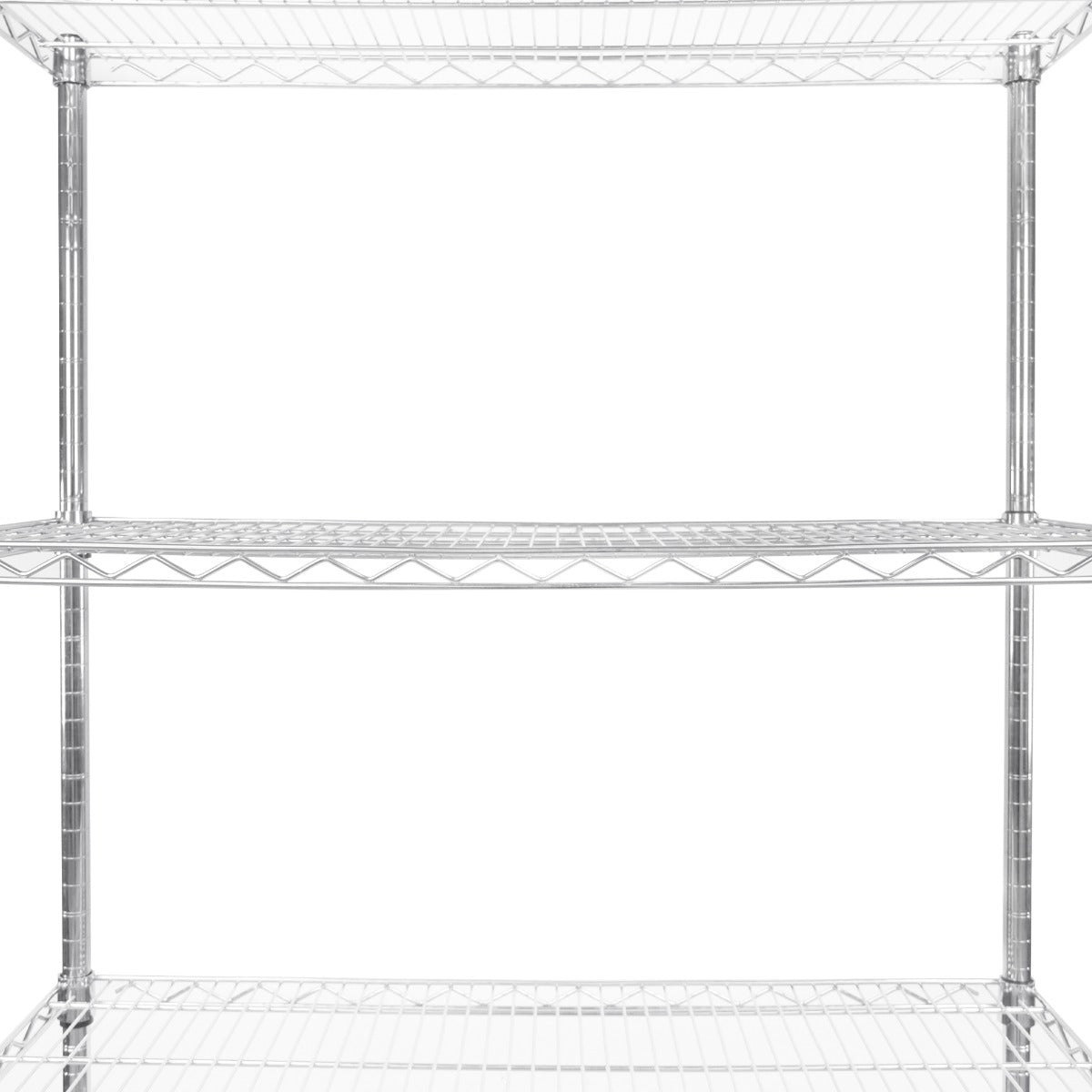 Hochwertiges, verchromtes Drahtregal mit drei offenen Regalen, ideal für Lagerung und Organisation, Maße 35cm x 90cm x 180cm, stabil und langlebig