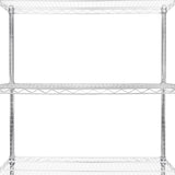 Hochwertiges, verchromtes Drahtregal mit drei offenen Regalen, ideal für Lagerung und Organisation, robust und langlebig, 45cm x 90cm x 180cm