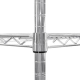 Hochwertiges, verchromtes Drahtregal mit stabilen, verstellbaren Regalböden und einem modernen, industriellen Design, ideal für Lagerung und Organisation