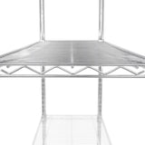 Hochwertiges, verchromtes Drahtregal mit drei stabilen Ablagen, ideal für Lagerung und Organisation in Küche oder Garage, glänzende Oberfläche und robustes Design
