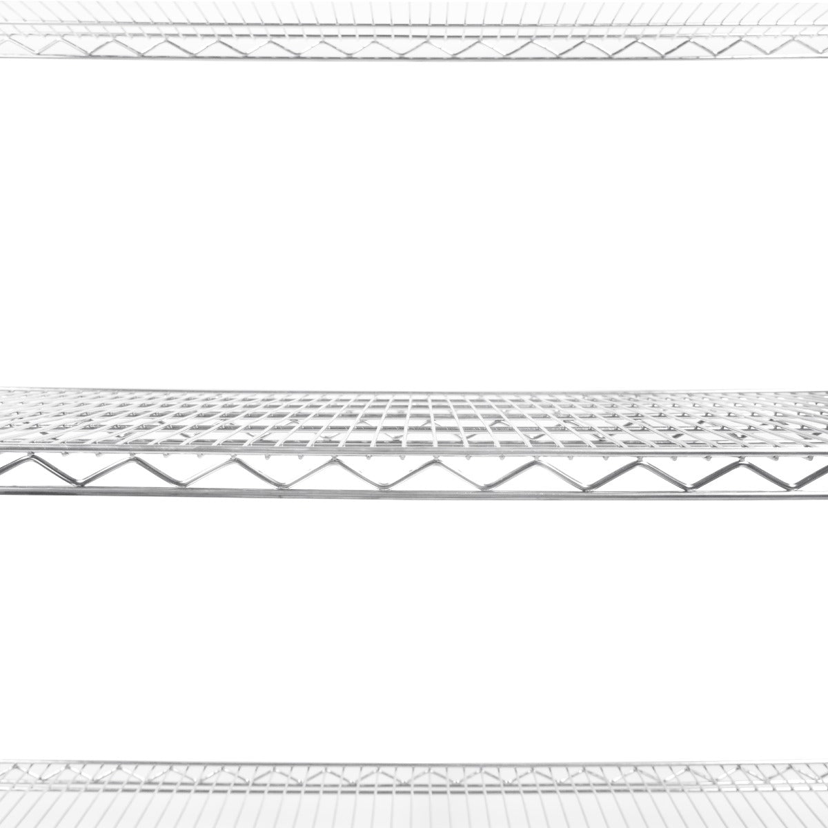 Drahtregal in silberner Farbe, 60cm x 120cm x 180cm, mit stabilen, offenen Regalböden für optimale Luftzirkulation und vielseitige Nutzung