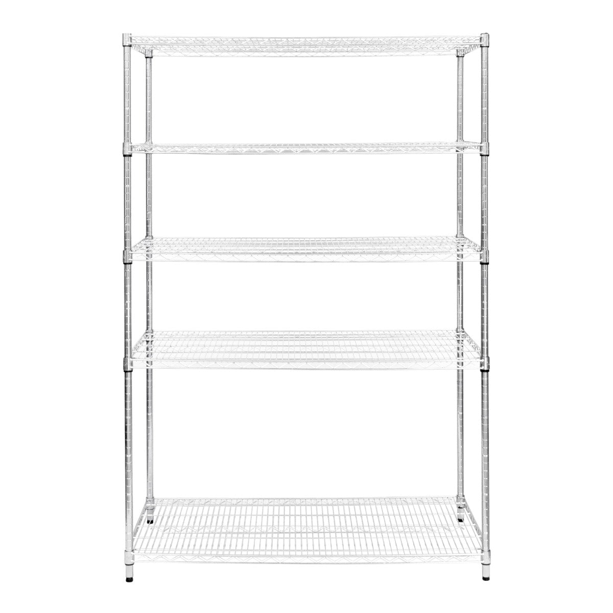Hochwertiges Drahtregal in Silber, 60cm x 120cm x 180cm, mit vier stabilen, offenen Regalböden für optimale Lagerung und Sichtbarkeit