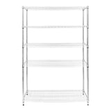 Hochwertiges Drahtregal in Silber, 60cm x 120cm x 180cm, mit vier stabilen, offenen Regalböden für optimale Lagerung und Sichtbarkeit