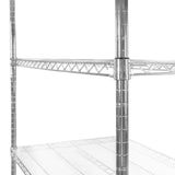 Hochwertiges, verchromtes Drahtregal mit drei stabilen Ablagen, ideal für Lagerung und Organisation in Küche oder Garage, glänzende Oberfläche