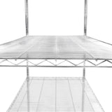 Hochwertiges Drahtregal aus verchromtem Stahl, 60cm x 120cm x 180cm, mit stabilen, offenen Regalböden für optimale Luftzirkulation und Sichtbarkeit