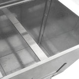 Großer, robuster Kohleeimer aus verzinktem Stahl mit glatter, silberner Oberfläche und stabilen Seitenwänden, ideal für 250 kg Kohle