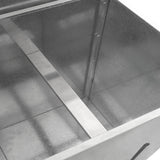 Kohleeimer aus robustem, verzinktem Stahl mit glatter, glänzender Oberfläche und stabilen Wänden, ideal für die Lagerung von bis zu 500 kg Kohle