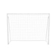 Weißes Fußballtor mit Netz, Maße 2,4m x 1,8m, stabiler Rahmen, ideal für Garten oder Sportplatz, inklusive Tragetasche und Torwand