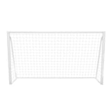 Weißes Fußballtor 3,6m x 1,8m mit stabiler Netzstruktur, ideal für den Garten oder das Training, inklusive Tragetasche und Torwand