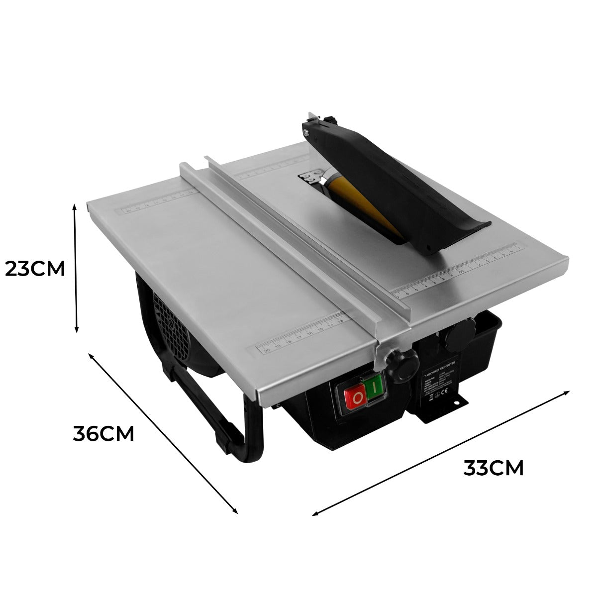 T-Mech elektrischer Fliesenschneider mit 180 mm Klinge, 600W Motor, robustem Aluminium-Gehäuse und präziser Schnittführung, ideal für Fliesenarbeiten