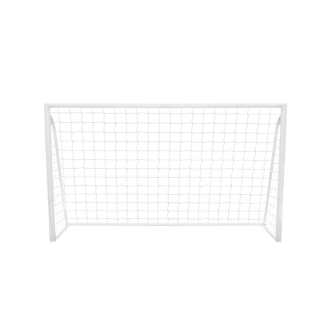 Weißes Fußballtor mit Netz, Maße 1,8m x 1,2m, stabiler Rahmen, ideal für Garten oder Sportplatz, inklusive Tragetasche und Torwand