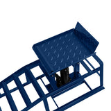 Auffahrrampen Set in Blau mit rutschfester Oberfläche, hydraulischem Wagenheber und stabiler Konstruktion für sicheres Anheben von Fahrzeugen