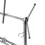 Robuster T-Mech Drehlackierständer aus silbernem Metall, mit verstellbaren Armen und Halterung für eine effiziente Lackierung von Objekten