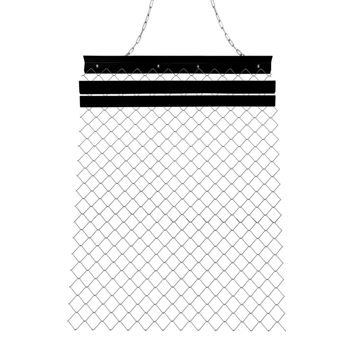 Ketten Wiesenegge in Schwarz und Silber, 1,5m x 1,2m, mit robustem Drahtgeflecht und stabilen Aufhängeschlaufen für den Einsatz in der Landwirtschaft