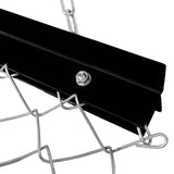 Schwarzes Metallprofil mit einer stabilen Drahtgitterstruktur, ideal für die Verwendung als Ketten Wiesenegge, 1,5m x 1,2m, robust und langlebig