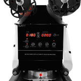 Vollautomatische Bechersiegelmaschine mit digitalem Display, roten Ziffern, Tasten für Temperatur und Timer, robustem Gehäuse in Schwarz und Silber