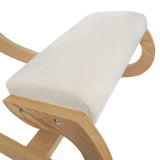 Ergonomischer Kniestuhl mit hellem, weichem Polster und natürlichem Holzrahmen, ideal für gesundes Sitzen und Entlastung der Wirbelsäule