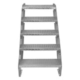 Verstellbare fünfteilige Treppe aus verzinktem Stahl, 600 mm breit, mit rutschfester Oberfläche und robustem, langlebigem Design für sicheren Zugang