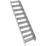Verstellbare Treppe aus verzinktem Stahl mit zehn Stufen, 600 mm breit, rutschfeste Oberfläche und robuste Konstruktion für Sicherheit und Langlebigkeit