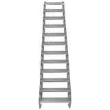 Verstellbare, zwölfteilige Treppe aus verzinktem Stahl, 600 mm breit, mit rutschfesten Stufen und robustem, langlebigem Design für sicheren Zugang