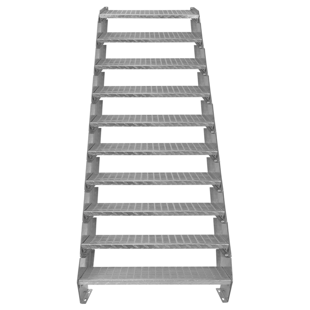 Verstellbare, zehnteilige Treppe aus verzinktem Stahl, 900 mm breit, mit rutschfesten Stufen und robustem, langlebigem Design für sicheren Zugang